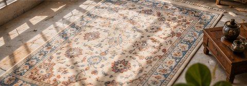 Finished House of Souravi rug in natural light, ready to ship