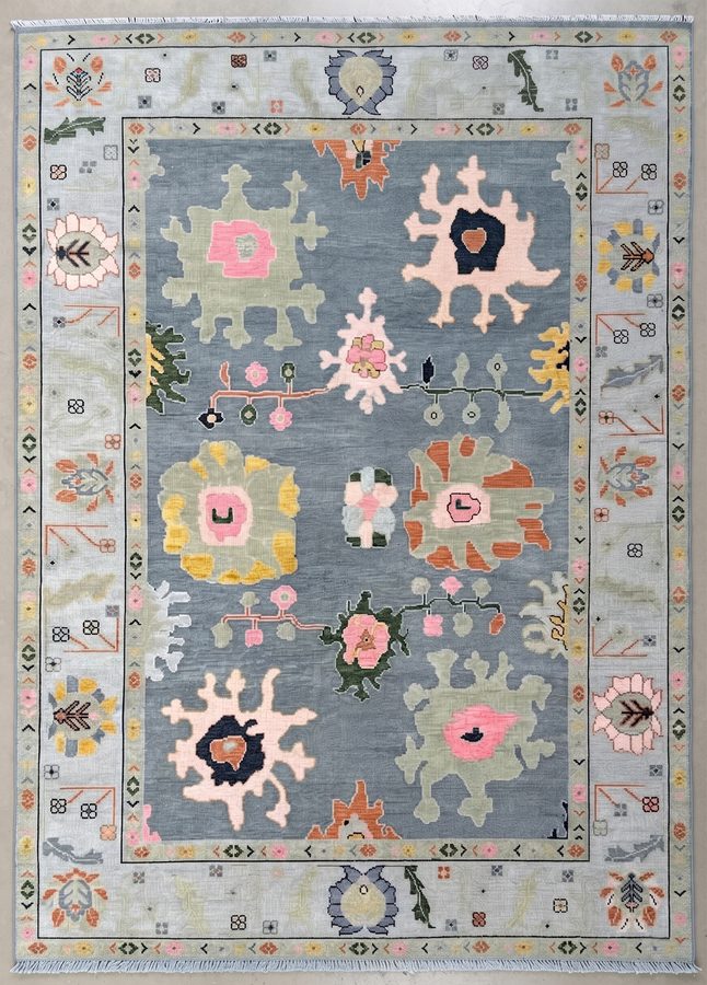 Ash Anemone — hand-tufted rug