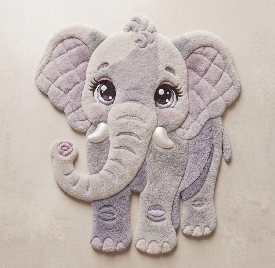 Baby Elephant — hand-tufted rug