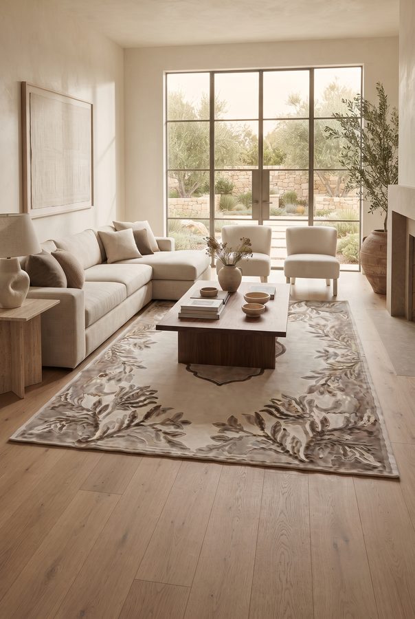 Champagne Aubusson — styled in a room
