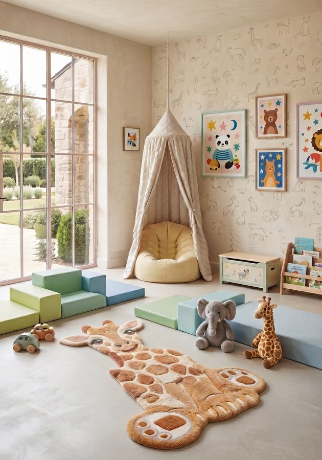 Giraffe Calf rug in a child's room