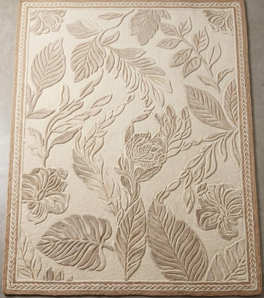Ivory Leaf — hand-tufted rug