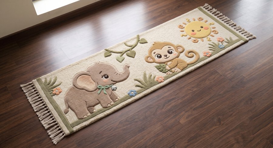 Jungle Friends — hand-tufted rug