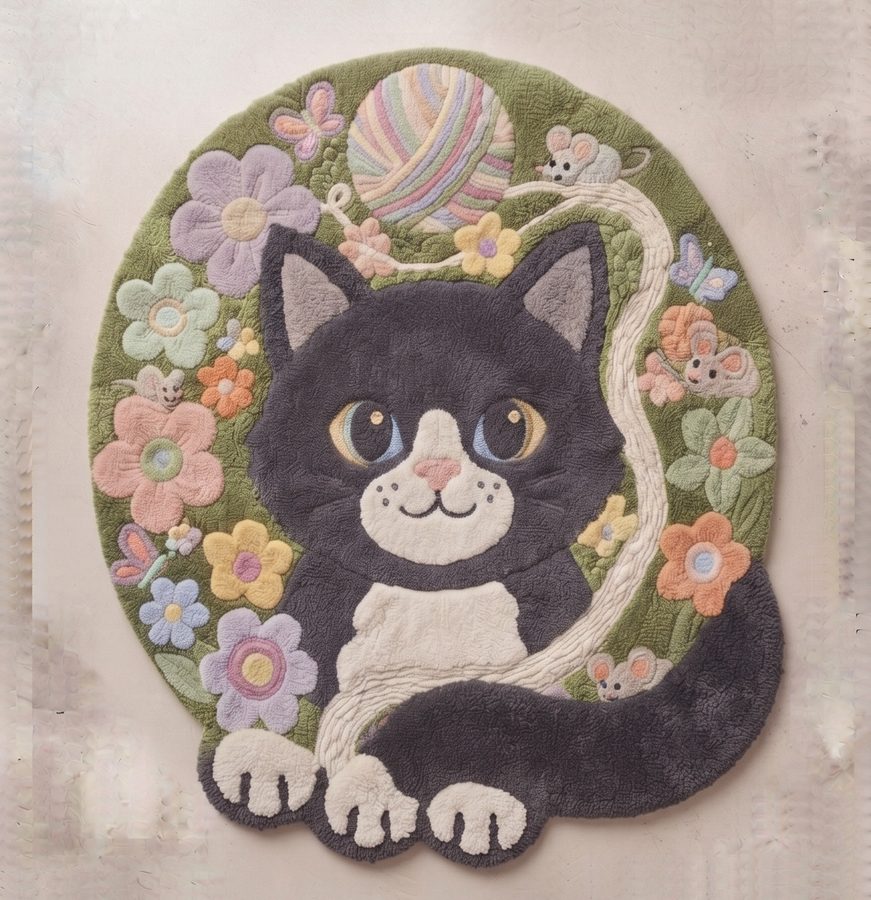 Kitten Play — hand-tufted rug