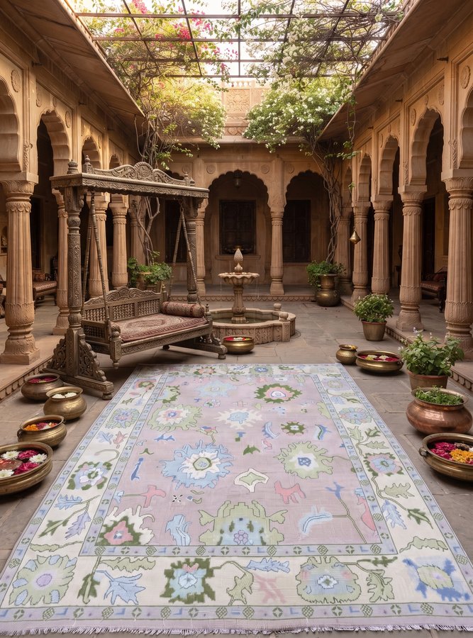 Lilac Meadow — shown in a Bhadohi setting
