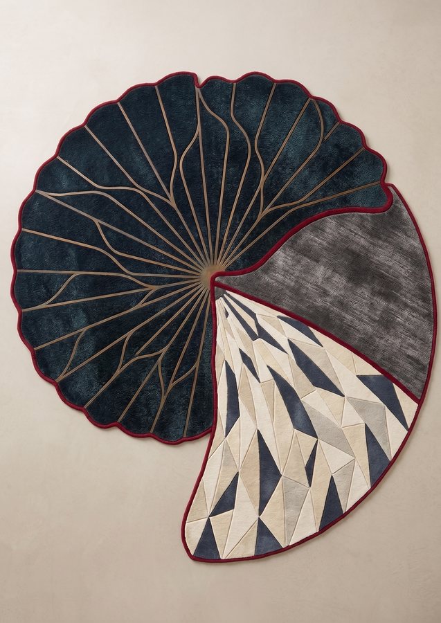 Lotus Fan — hand-tufted rug