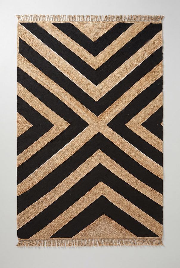 Raven Chevron — hand-tufted rug
