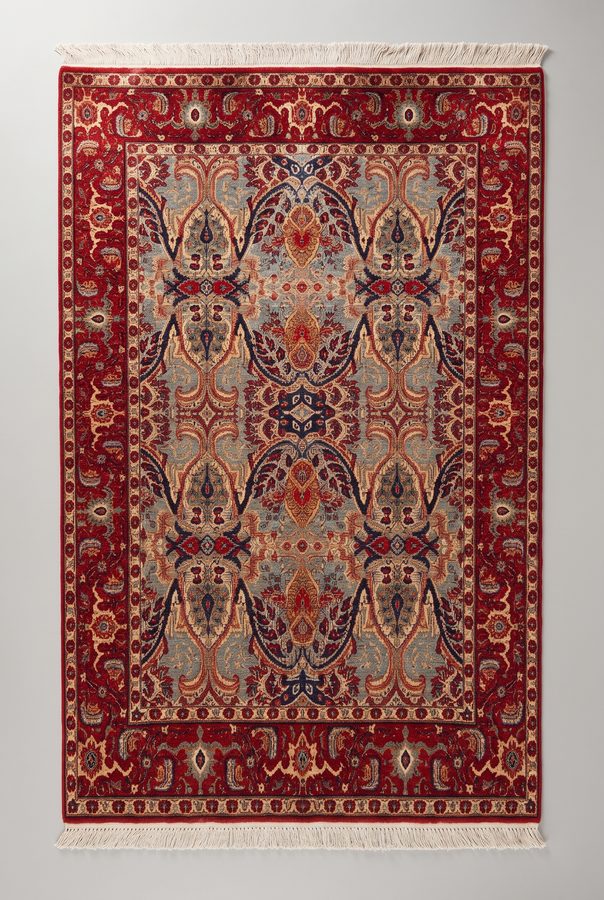 Scarlet Medallion — hand-tufted rug