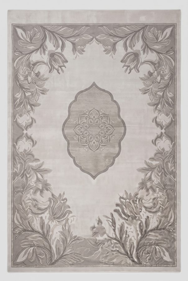 Silver Aubusson — hand-tufted rug