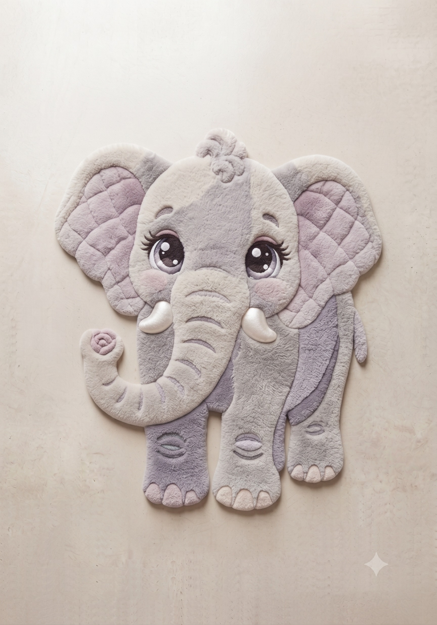 Baby Elephant — hand-tufted elephant-shaped kids rug