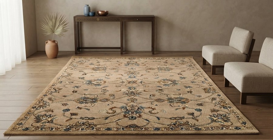 Ivory Medallion — hand-tufted rug, Diwali sale
