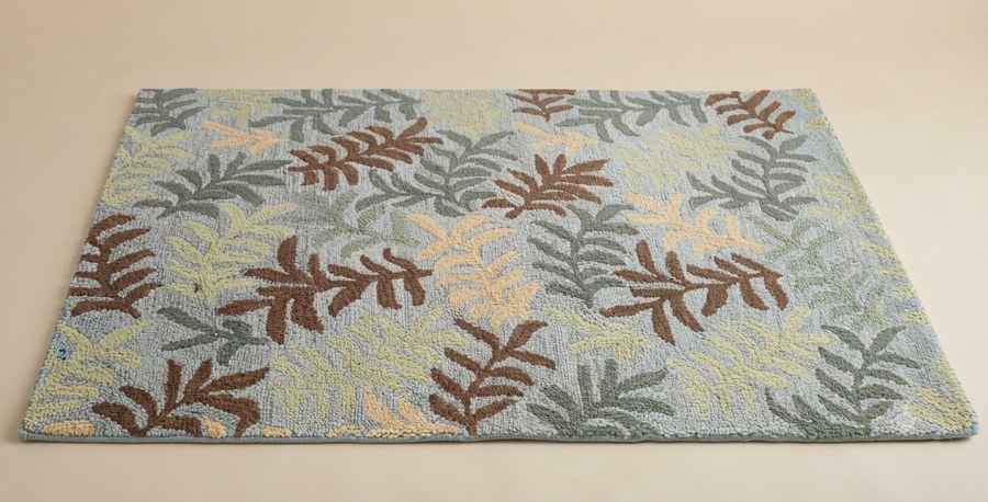 Sage Fern Scatter II — hand-tufted rug, Diwali sale