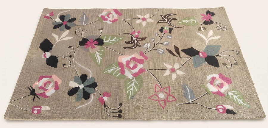 Pink Blossom Trail — hand-tufted rug, Diwali sale