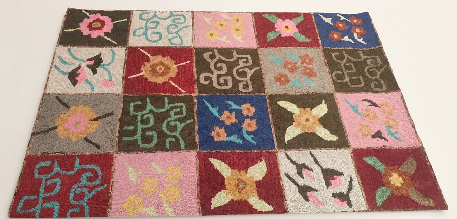 Patchwork Scrollwork — hand-tufted rug, Diwali sale