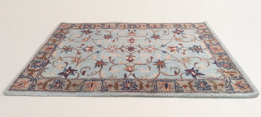Pastel Geometric Bloom — hand-tufted rug, Diwali sale