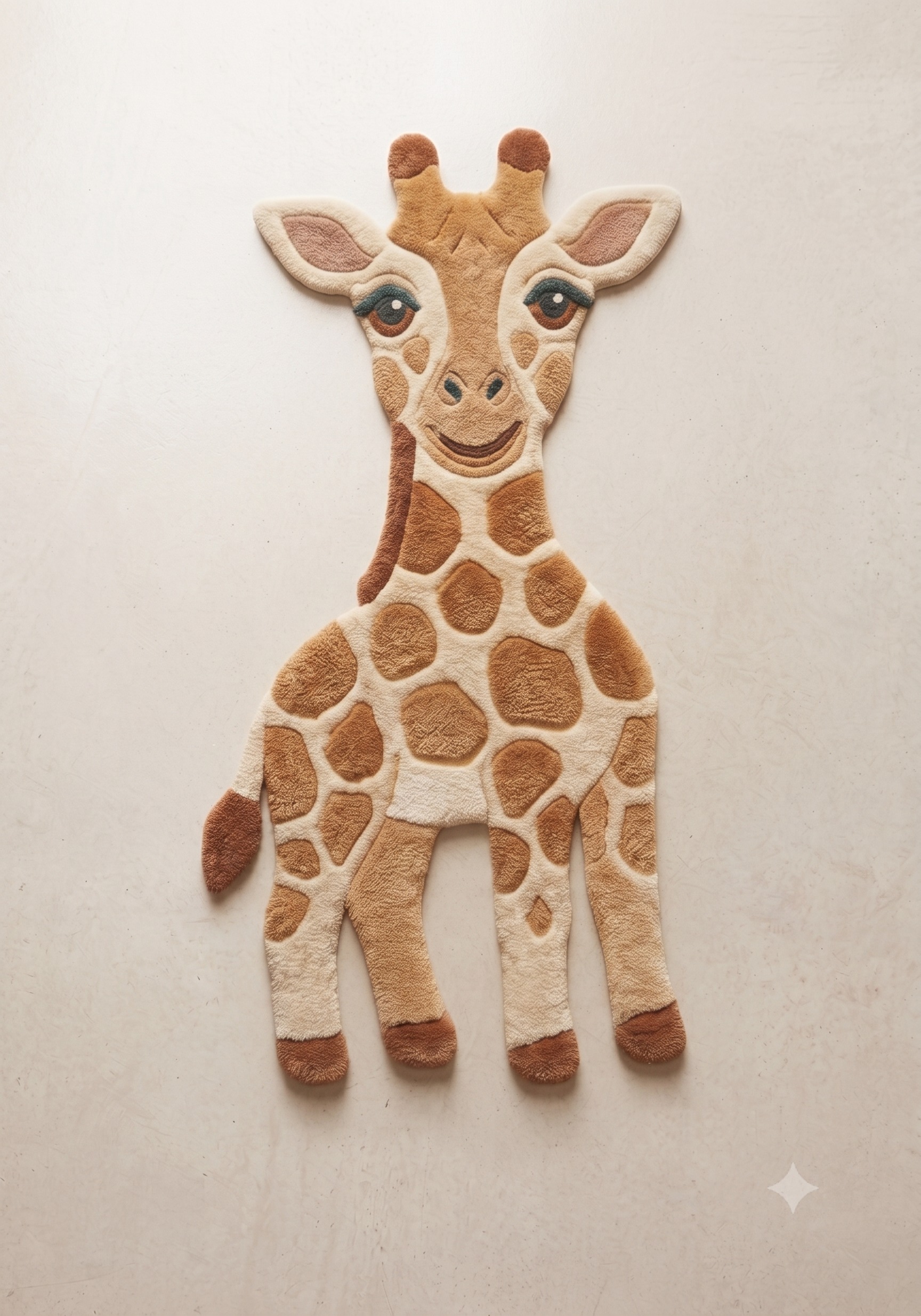 Giraffe Calf — hand-tufted giraffe-shaped kids rug