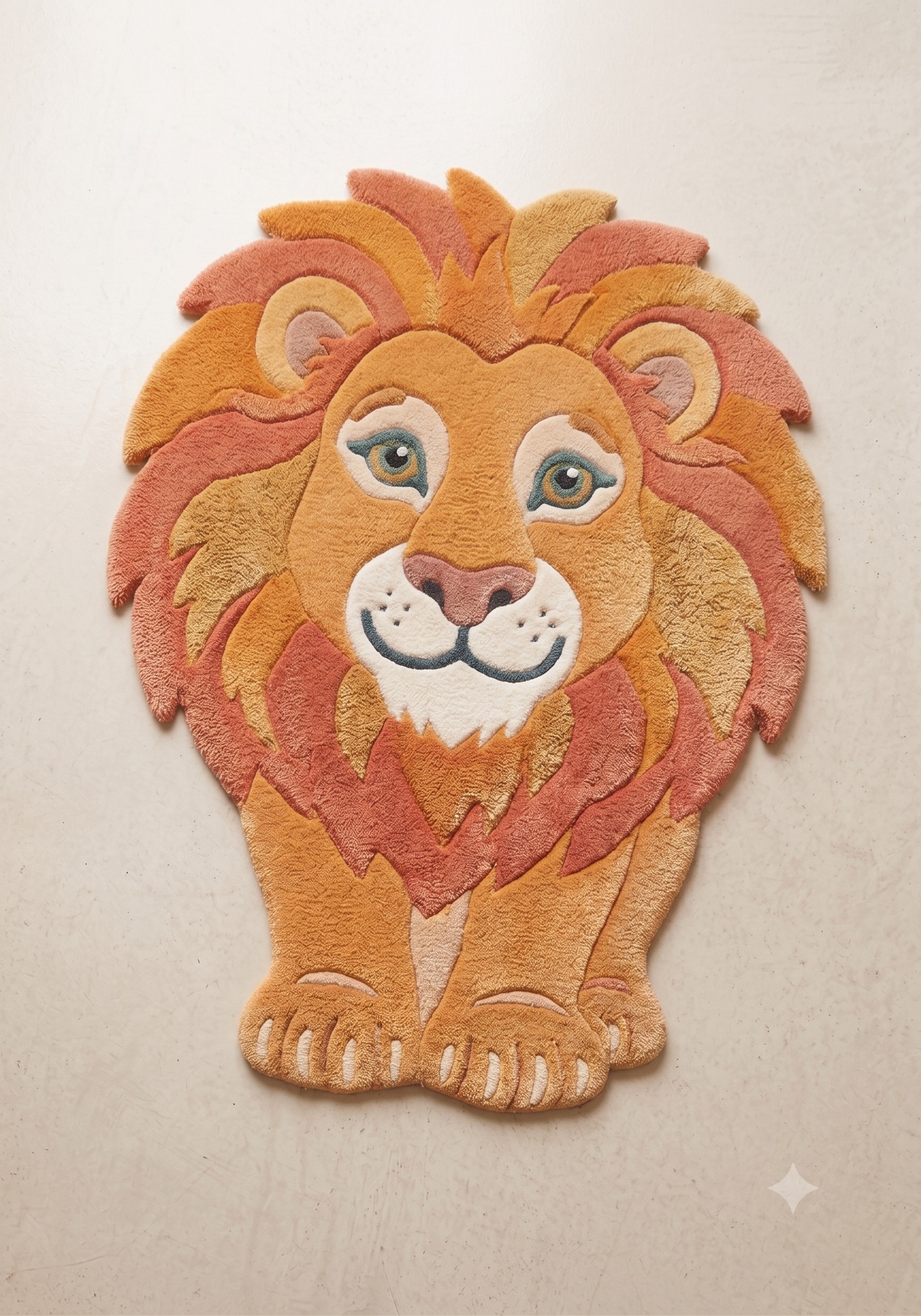 Lion Cub — hand-tufted lion-shaped kids rug