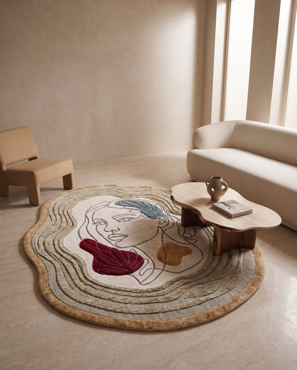 Rug styled in a living room