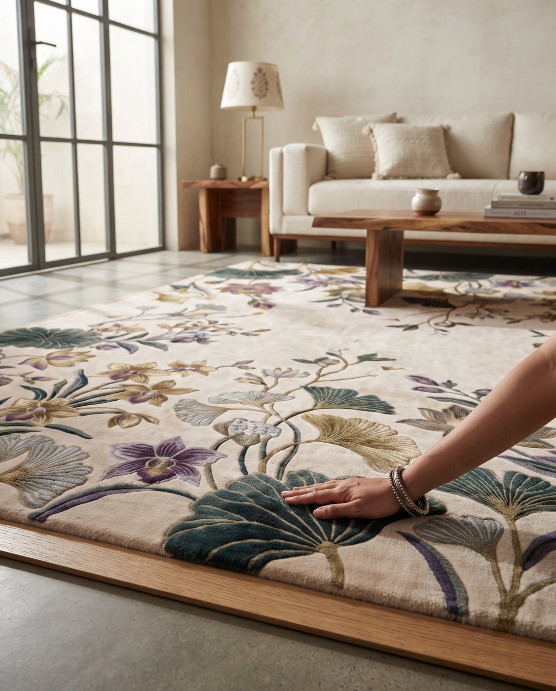 Rug styled in a living room
